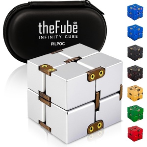 image:imagePILPOC theFube Fidget Cube Handy Anxiety Toys for Kids and Adults BlackMetallic