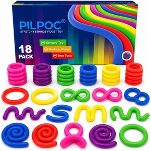 image:imagePILPOC Unbreakable Monkey Noodles Super Stretchy String Sensory Silent Fidget Toy  for Increased Focus Released Stress Anxiety Sensory Kids amp Adults ADHD Autism 18 Pack Ramen Monkey Noodle18 Pack